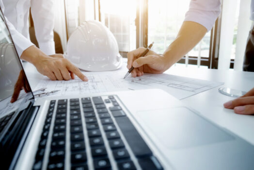 Engineer meeting for architectural project. working with partner Engineer meeting for architectural project. working with partner